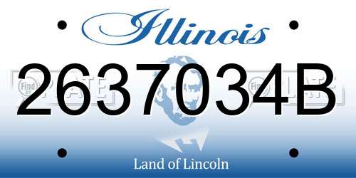 2637034B Illinois License Plate