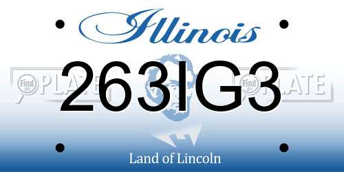 263IG3 Illinois License Plate