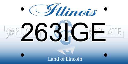 263IGE Illinois License Plate