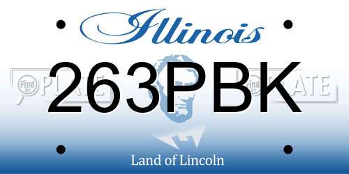 263PBK Illinois License Plate