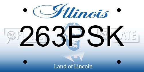 263PSK Illinois License Plate