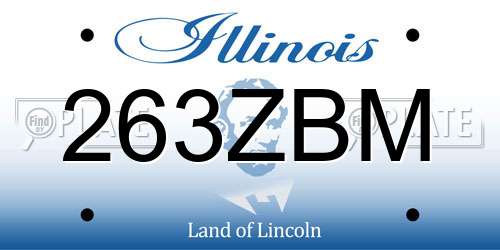 263ZBM Illinois License Plate