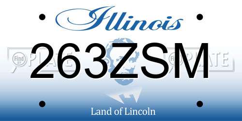 263ZSM Illinois License Plate