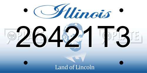 26421T3 Illinois License Plate