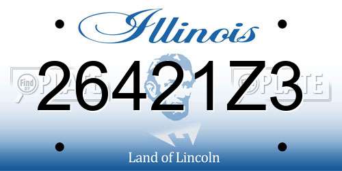 26421Z3 Illinois License Plate