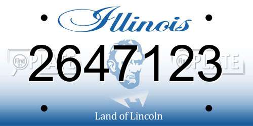 2647123 Illinois License Plate