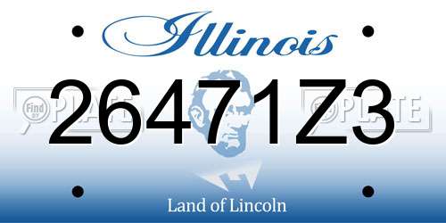 26471Z3 Illinois License Plate