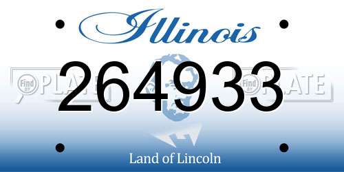 264933 Illinois License Plate