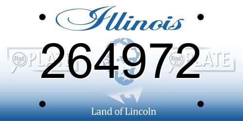 264972 Illinois License Plate