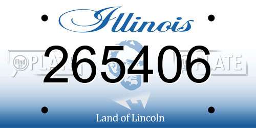 265406 Illinois License Plate
