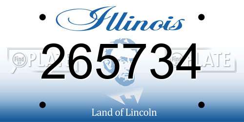 265734 Illinois License Plate