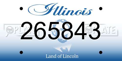 265843 Illinois License Plate
