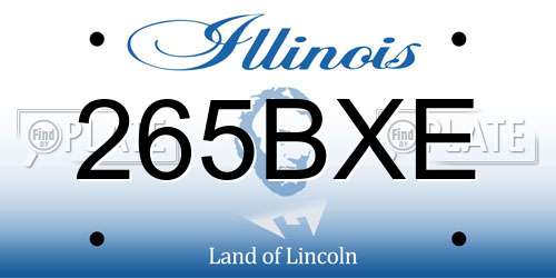 265BXE Illinois License Plate