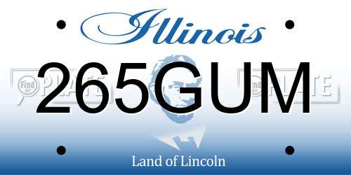 265GUM Illinois License Plate