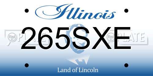 265SXE Illinois License Plate
