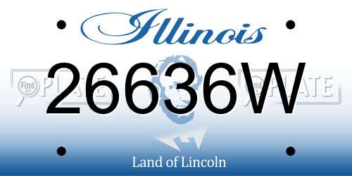26636W Illinois License Plate