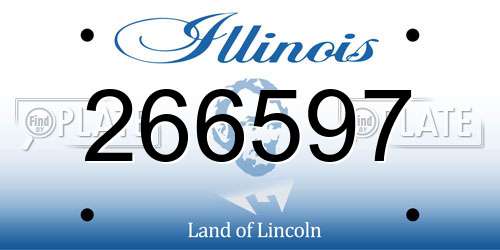 266597 Illinois License Plate