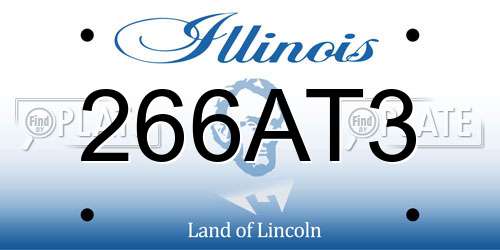 266AT3 Illinois License Plate