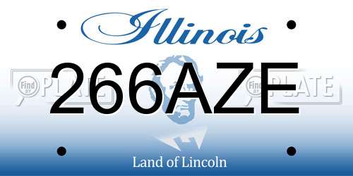 266AZE Illinois License Plate