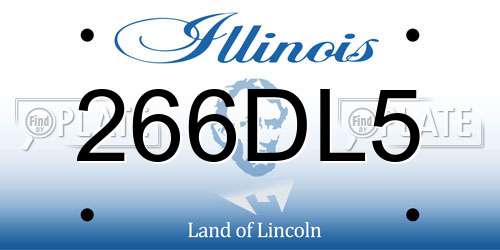 266DL5 Illinois License Plate