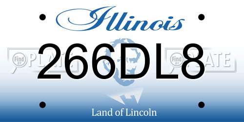 266DL8 Illinois License Plate