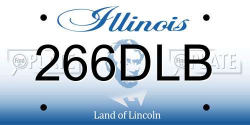 266DLB Illinois License Plate