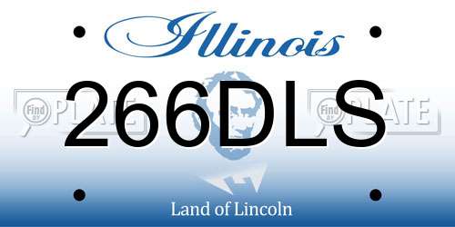 266DLS Illinois License Plate