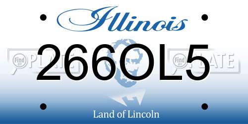 266OL5 Illinois License Plate
