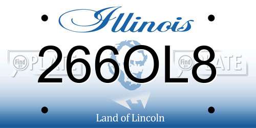 266OL8 Illinois License Plate