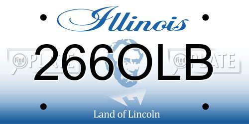 266OLB Illinois License Plate