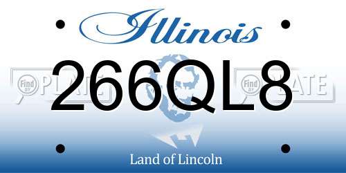 266QL8 Illinois License Plate