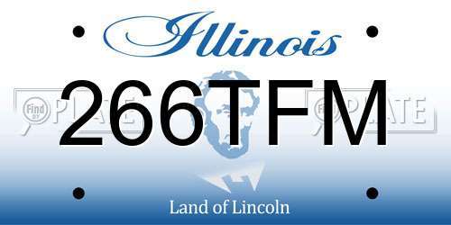 266TFM Illinois License Plate