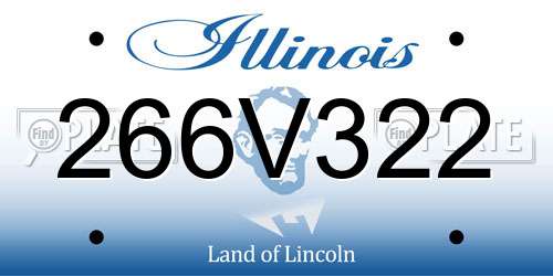 266V322 Illinois License Plate