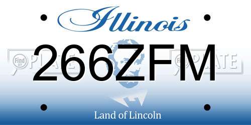 266ZFM Illinois License Plate