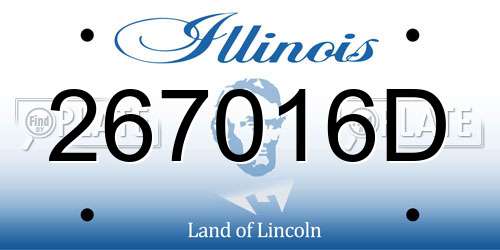 267016D Illinois License Plate