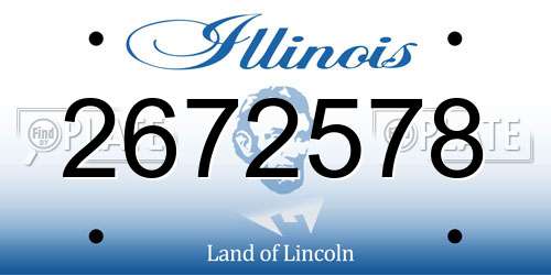 2672578 Illinois License Plate