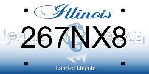 267NX8 Illinois License Plate