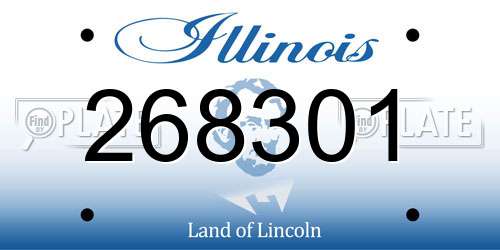 268301 Illinois License Plate
