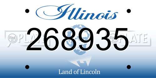 268935 Illinois License Plate
