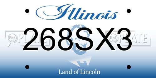 268SX3 Illinois License Plate