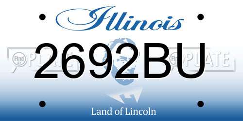 2692BU Illinois License Plate