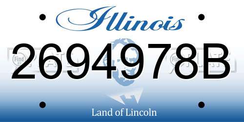 2694978B Illinois License Plate
