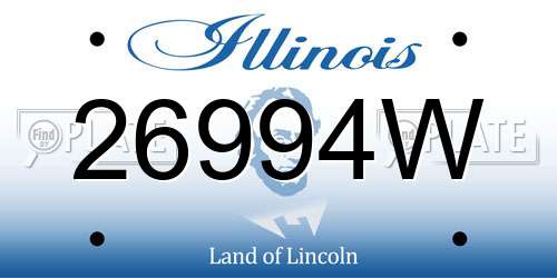 26994W Illinois License Plate