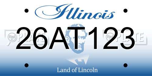 26AT123 Illinois License Plate