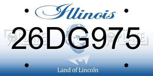 26DG975 Illinois License Plate