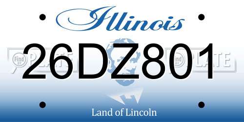26DZ801 Illinois License Plate