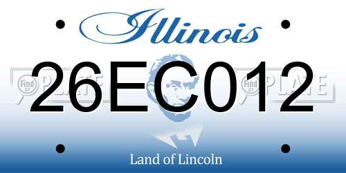 26EC012 Illinois License Plate