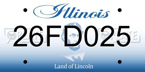 26FD025 Illinois License Plate