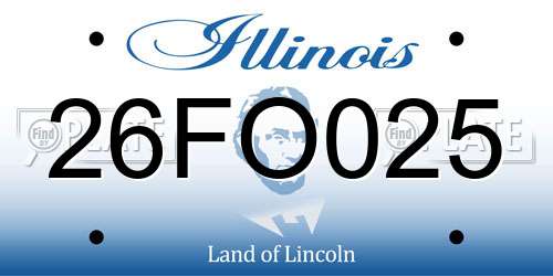 26FO025 Illinois License Plate