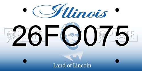 26FO075 Illinois License Plate